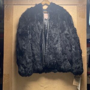 Excelled collection rabbit fur coat